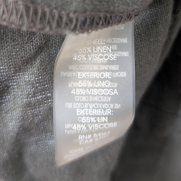 Calvin Klein Women's Dark Green Button Up‎ Linen Dress - Picture 6 of 6